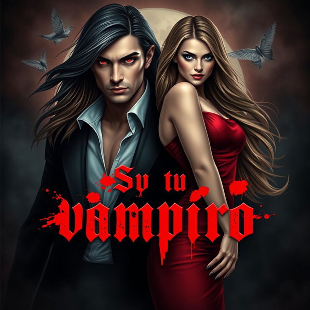 An enchanting cover design for a story titled 'Soy tu vampiro'