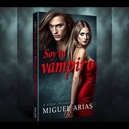 A stunning book cover design for a story titled 'Soy tu vampiro' by Miguel Arias