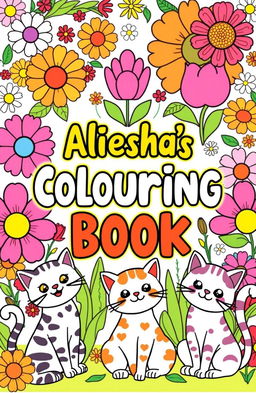 A vibrant and cheerful coloring book cover featuring a whimsical design