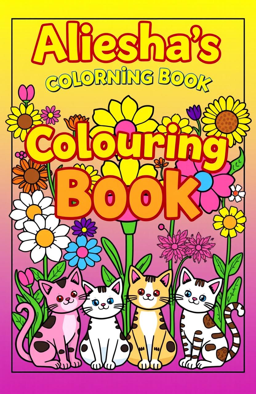 A vibrant and cheerful coloring book cover featuring a whimsical design