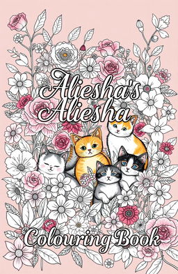 A beautifully designed adult colouring book cover titled 'Aliesha’s Colouring Book'