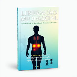 A visually captivating book cover design for a physiotherapy book titled "Liberação Miofascial - Desvendando Os Segredos Do Bem-Estar Muscular"