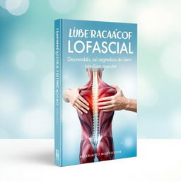 An informative and appealing book cover design for a physiotherapy book titled "Liberação Miofascial - Desvendando Os Segredos Do Bem-Estar Muscular"