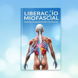 An informative and appealing book cover design for a physiotherapy book titled "Liberação Miofascial - Desvendando Os Segredos Do Bem-Estar Muscular"