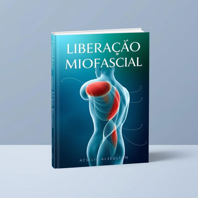 A professional and eye-catching book cover design for a physiotherapy book titled "Liberação Miofascial"