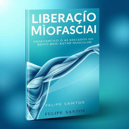 An elegant and professional book cover design for a physiotherapy book titled "Liberação Miofascial - Desvendando os Segredos do Bem-Estar Muscular" by author Felipe Santos