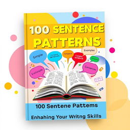 A visually striking book cover for '100 Sentence Patterns