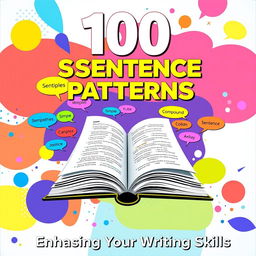 A visually striking book cover for '100 Sentence Patterns