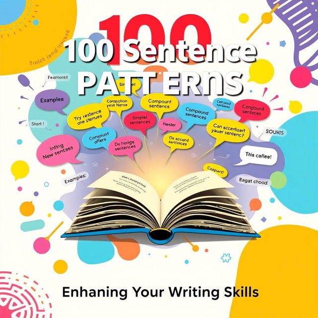 A visually striking book cover for '100 Sentence Patterns