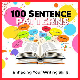 A visually striking book cover for '100 Sentence Patterns