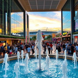 A vibrant scene at the Mall of Asia with a bustling crowd enjoying the sights and sounds