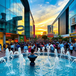 A vibrant scene at the Mall of Asia with a bustling crowd enjoying the sights and sounds
