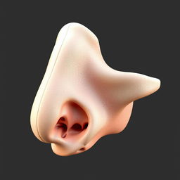 A highly detailed 3D illustration of human nasal cartilages, showcasing the anterior view and the nasal septum