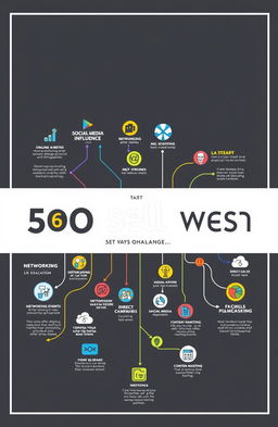 An informative and engaging graphic displaying the 50 best ways to sell products or services