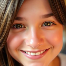 A close-up portrait of a person with a lively expression, where both eyes are even and symmetrical