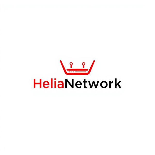 A simple and modern logo design for 'HeliaNetwork', a website shop focused on selling modem routers and networking products