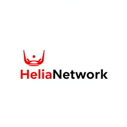 A simple and modern logo design for 'HeliaNetwork', a website shop focused on selling modem routers and networking products