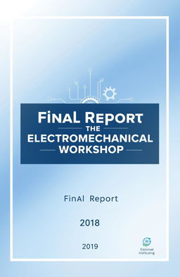 A modern and sleek cover design for the final report of an electromechanical workshop