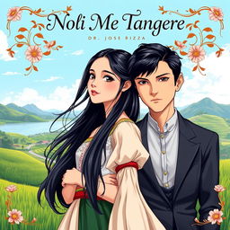 A captivating anime-style book cover for "Noli Me Tangere" by Dr