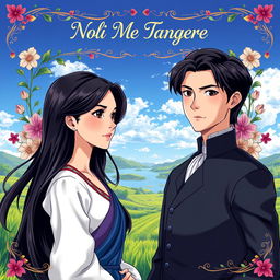 A captivating anime-style book cover for "Noli Me Tangere" by Dr