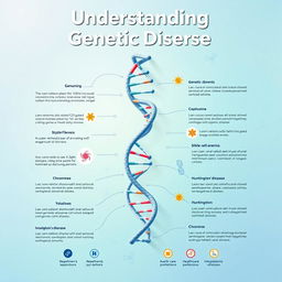 A vibrant and educational 2D poster focusing on genetic diseases
