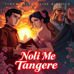 A dynamic anime-style book cover inspired by 'Noli Me Tangere' by Dr