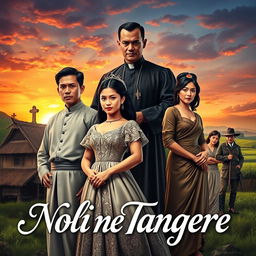 An artistic book cover for 'Noli Me Tangere' by Dr