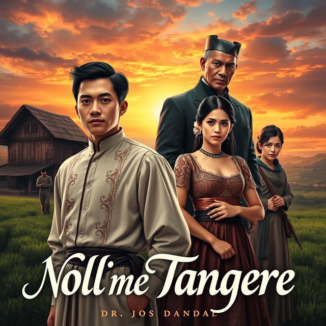 An artistic book cover for 'Noli Me Tangere' by Dr