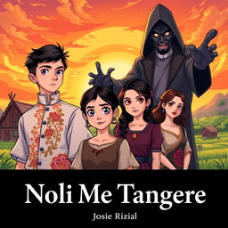 An eye-catching anime-style book cover for 'Noli Me Tangere' by Dr