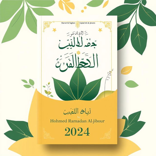 A beautifully designed book cover for a literary criticism book titled "قطاف وأوراق" (Harvest and Leaves) by Mohamed Ramadan Al-Jbour