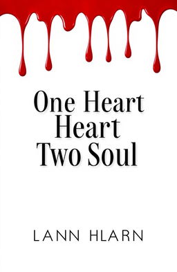 A minimalist romantic book cover design featuring a stark white background with striking red drops of blood running down from the top, creating a dramatic contrast