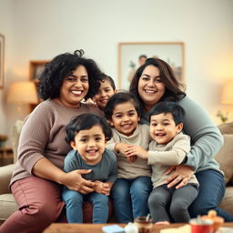A heartwarming family portrait featuring a joyful Iranian family