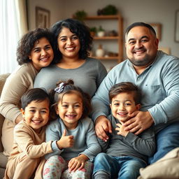 A heartwarming family portrait featuring a joyful Iranian family