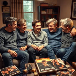 An emotional reunion scene of the famous boy band One Direction in their older years