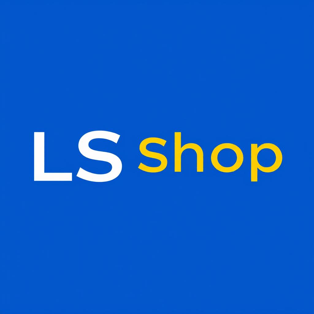 A logo design for a shop named 'LS Shop'