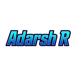 A stylized graphic logo featuring the name 'Adarsh R' in bold, modern typography