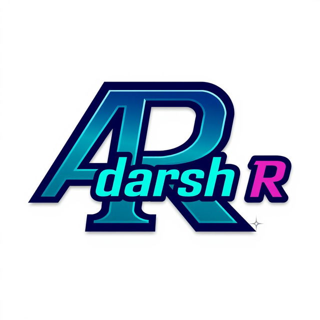 A stylized graphic logo featuring the name 'Adarsh R' in bold, modern typography