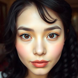 A beautiful portrait showcasing an individual with striking physical characteristics