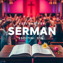 A visually striking thumbnail for a sermon, featuring a dynamic church setting with vibrant colors