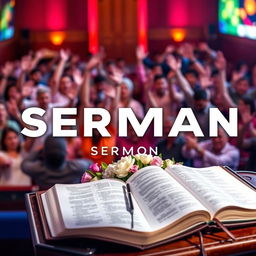 A visually striking thumbnail for a sermon, featuring a dynamic church setting with vibrant colors