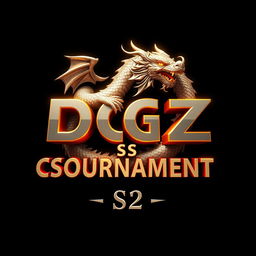 A stunning 3D logo featuring a majestic dragon entwined around the text "DGZ CS TOURNAMENT"