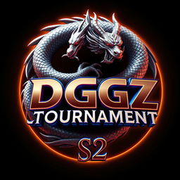 A stunning 3D logo featuring a majestic dragon entwined around the text "DGZ CS TOURNAMENT"