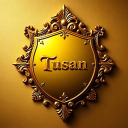 A profile picture featuring a highly detailed, ornate golden shield at the center