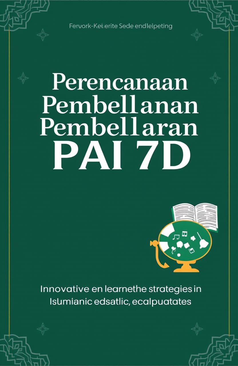 Book cover design for 'Perencanaan Pembelajaran PAI 7D', featuring a modern and clean layout