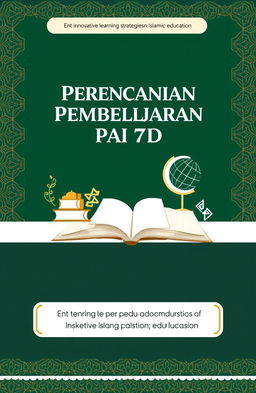 Book cover design for 'Perencanaan Pembelajaran PAI 7D', featuring a modern and clean layout