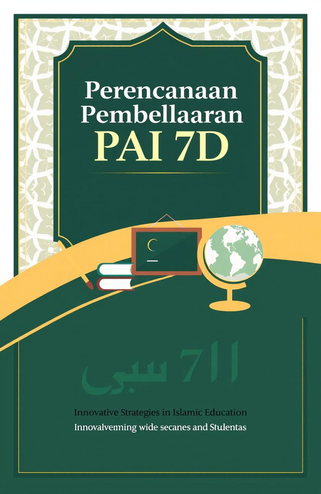 Book cover design for 'Perencanaan Pembelajaran PAI 7D', featuring a modern and clean layout