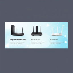 A sleek and modern slider design for a website showcasing a variety of modems and routers
