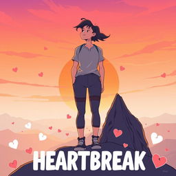A beautifully illustrated scene that represents motivation and resilience amidst heartbreak