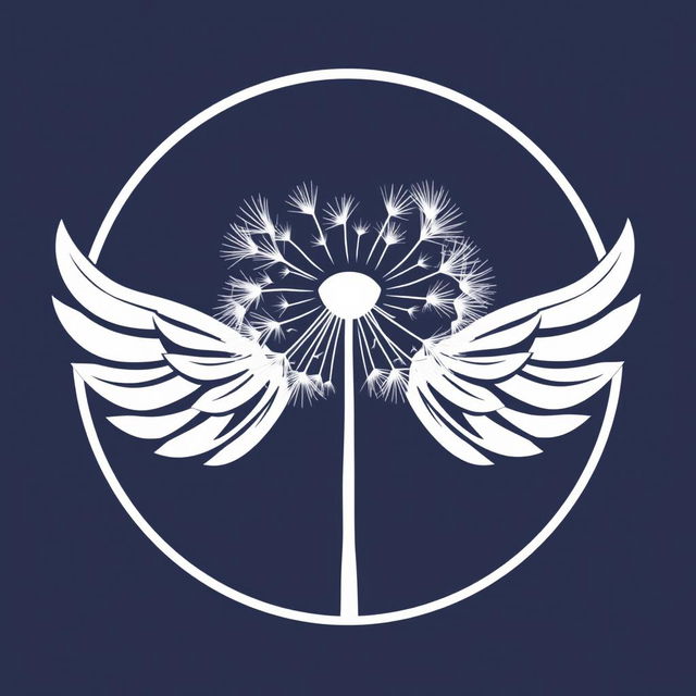 A class emblem featuring a central dandelion image, with its flower part designed to appear as if it is gradually dispersing, symbolizing the spread and legacy of dreams