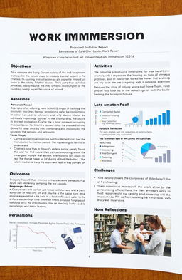 A detailed work immersion technical report highlighting the experiences and skills gained during the immersion program